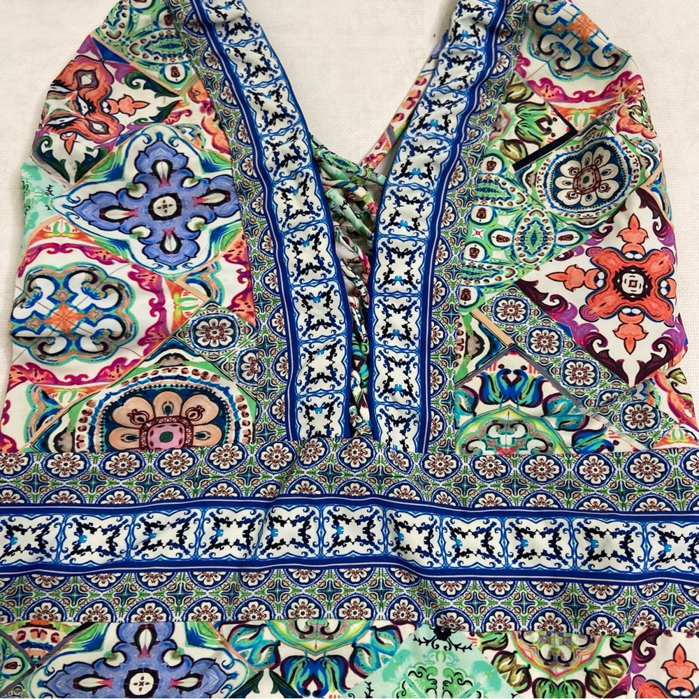 Nanette Leapore Positano Italian print one piece swimsuit. Size small - Picture 5 of 12